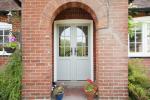 EDC French door in agate grey with black wrought iron handles